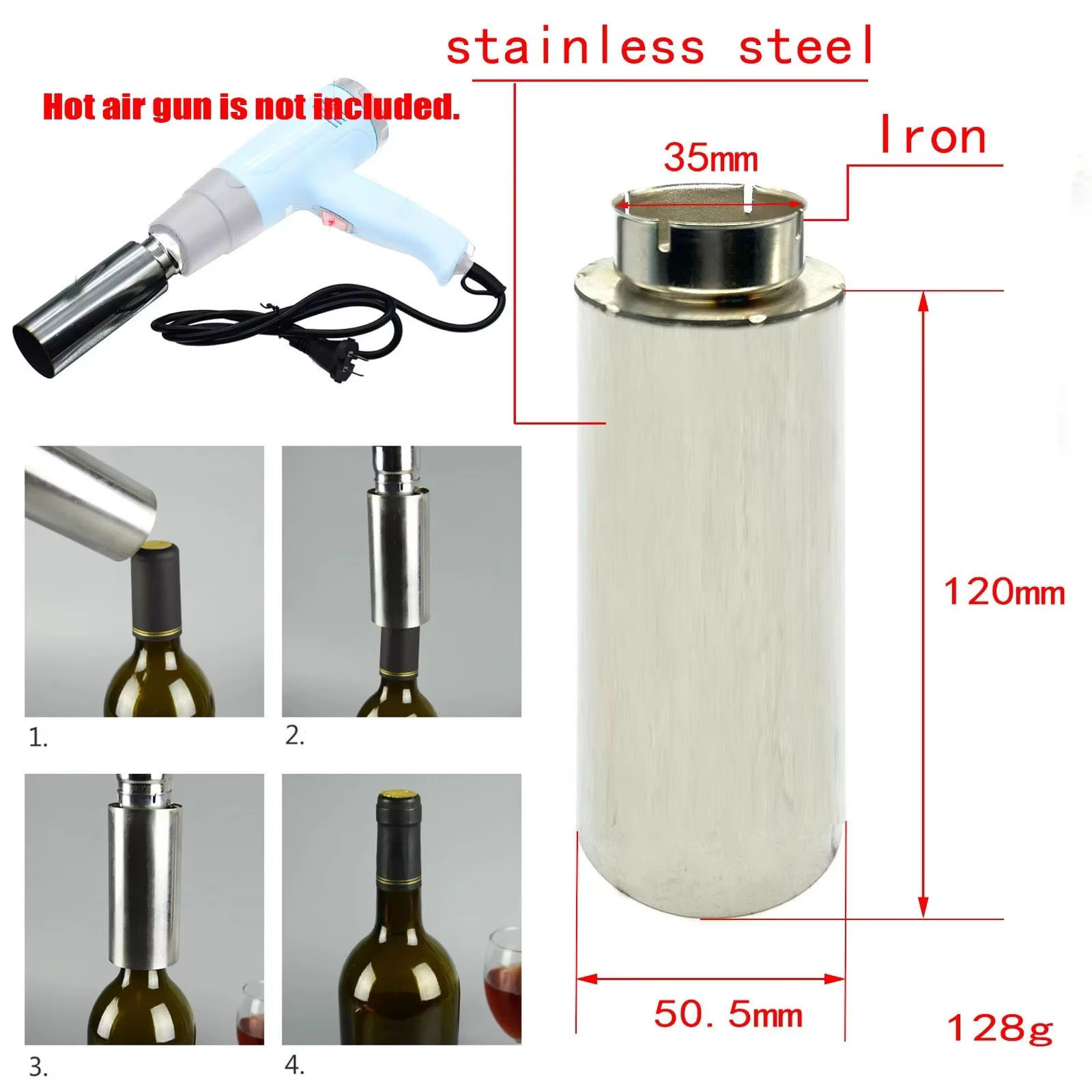 Heat Gun Embossing - Mesin Penyegel Tutup Botol Anggur PVC,