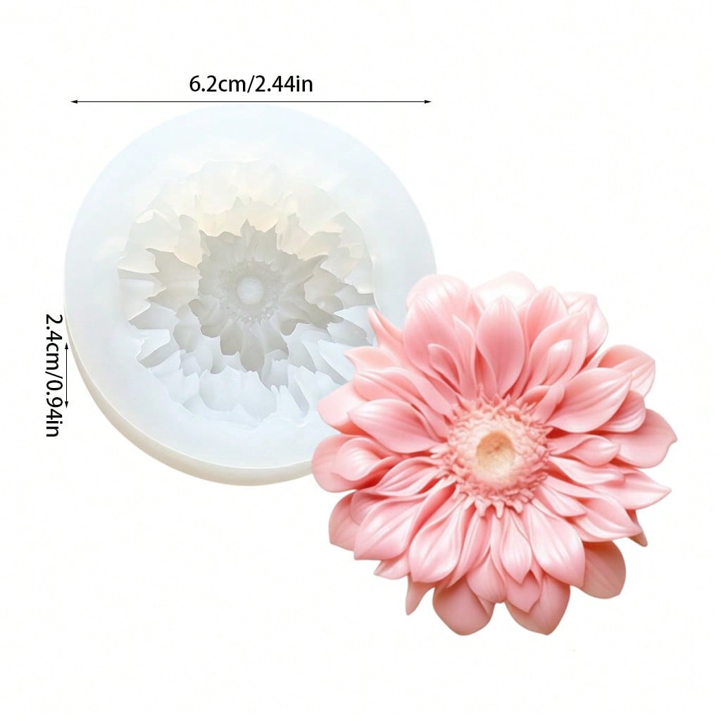Candle Making Moulds - Cetakan Lilin Silikon Gerbera 3D, Cetakan