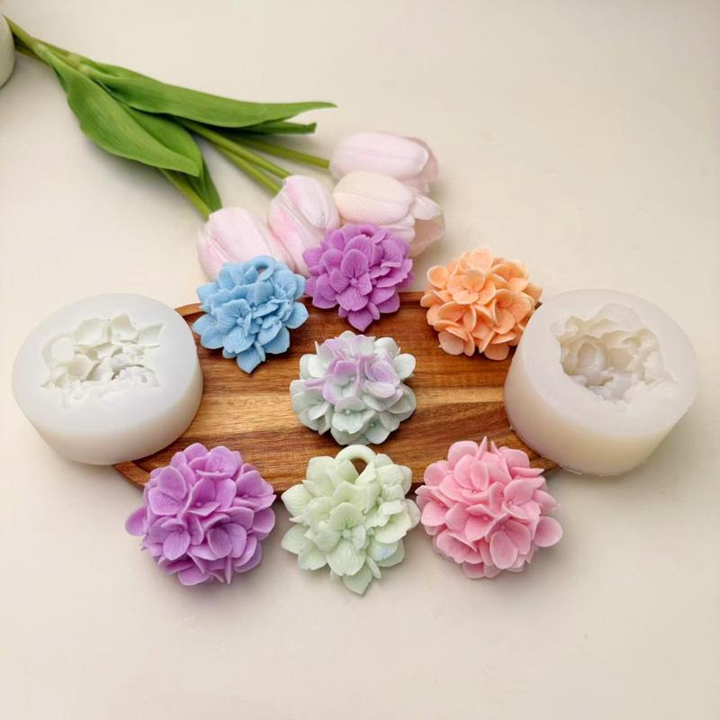 Candle Making Moulds - ● Cetakan Silikon Bunga Hydrangea DIY