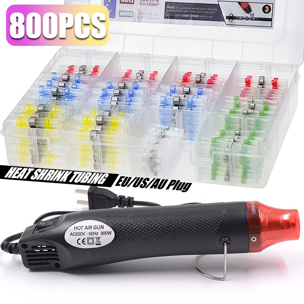 Heat Gun Embossing - 800/430/50PCS Kit Terminal Kabel Sambungan Krimp