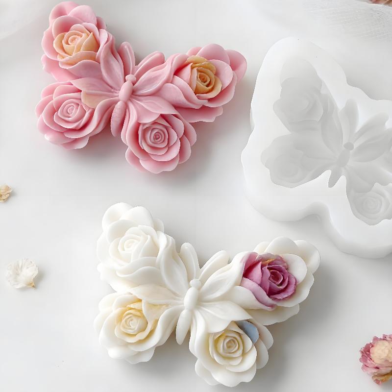 Candle Making Tutorial - Cetakan Silikon Bentuk Kupu-kupu Mawar DIY,