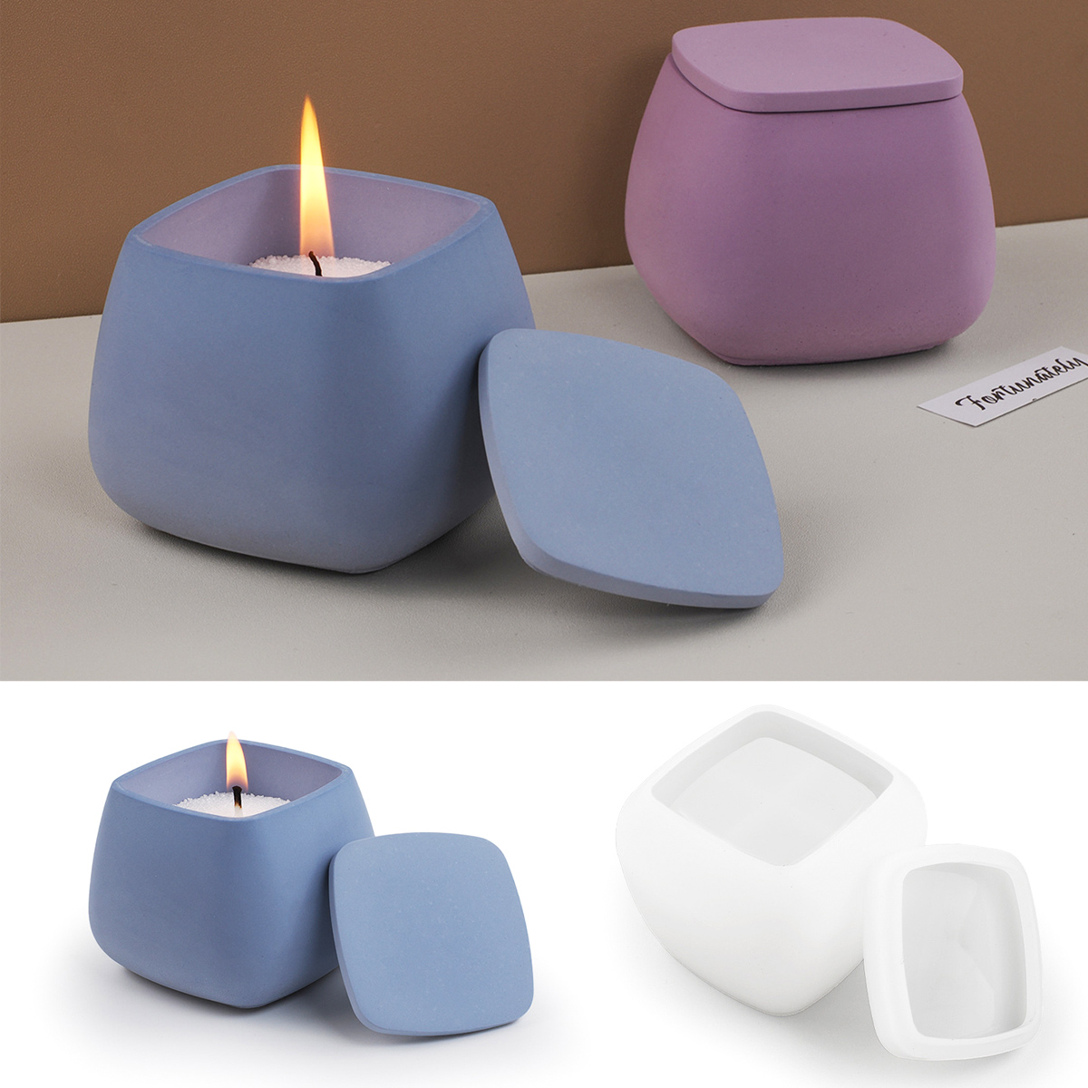Stoples lilin persegi cetakan  - Kraft Box Candle ulasan dan harga