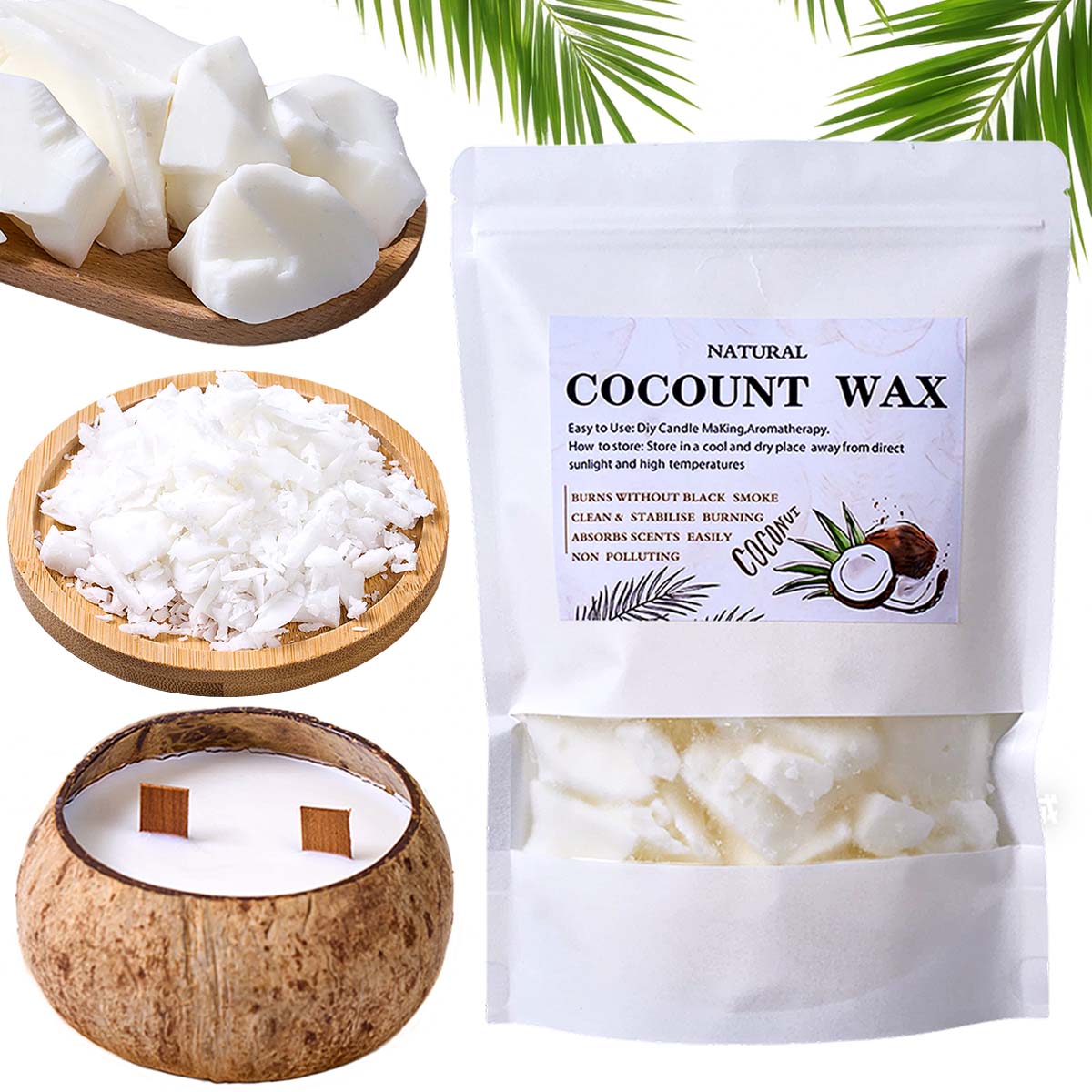 1LB Lilin Kelapa Putih Alami B - Candle Making Material Wholesale ulasan dan harga